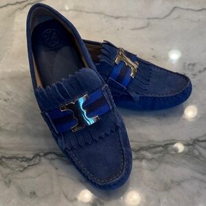 Tory Burch Blue Suede Loafers